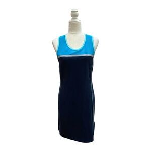 Title Nine Womens Twisted Sister Blue Athletic Dress Size Medium Halter Tennis